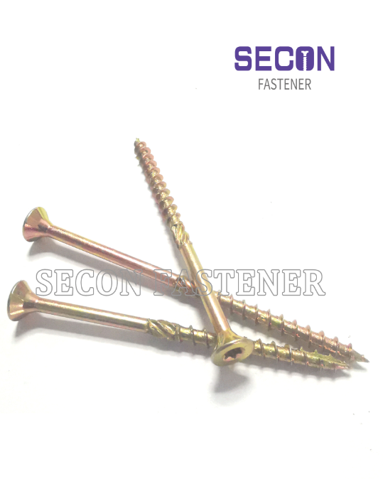 Construction Screw for Wood with Torx CSK head type-17 chipboard screw cutting chipboard screws yellow zinc plated